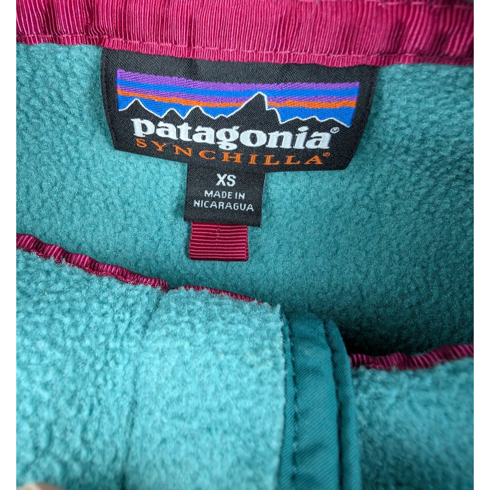 Patagonia Synchilla Fleece Jacket Women XS Color Block Snap T Hiking Outdoor 90s - Picture 5 of 7